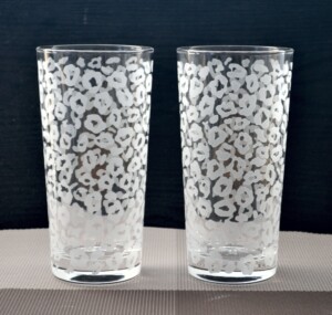 ヒョウ柄ペアタンブラーグラス・クリア２個セット