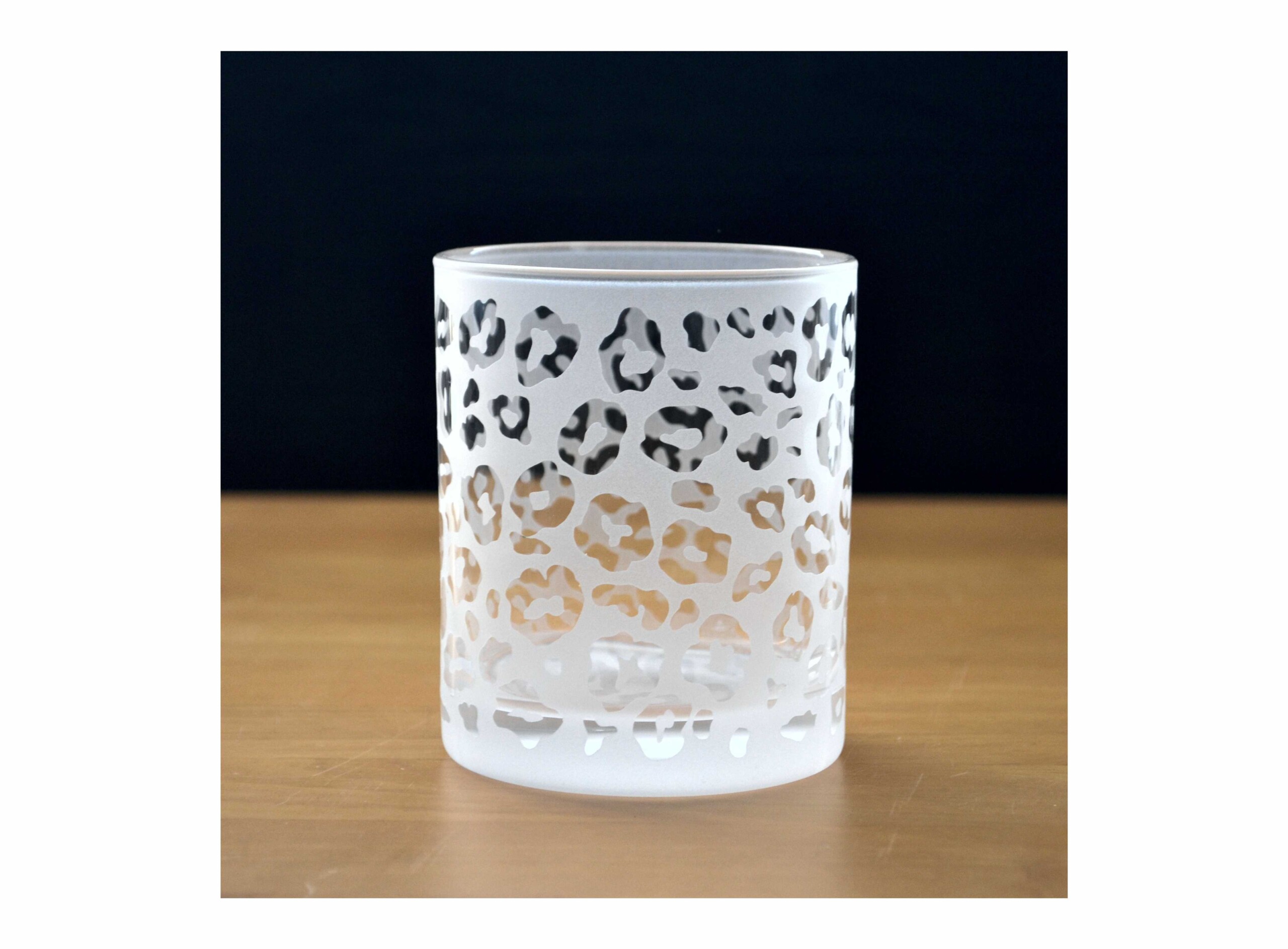 ヒョウ柄オールドグラス【すりガラス】